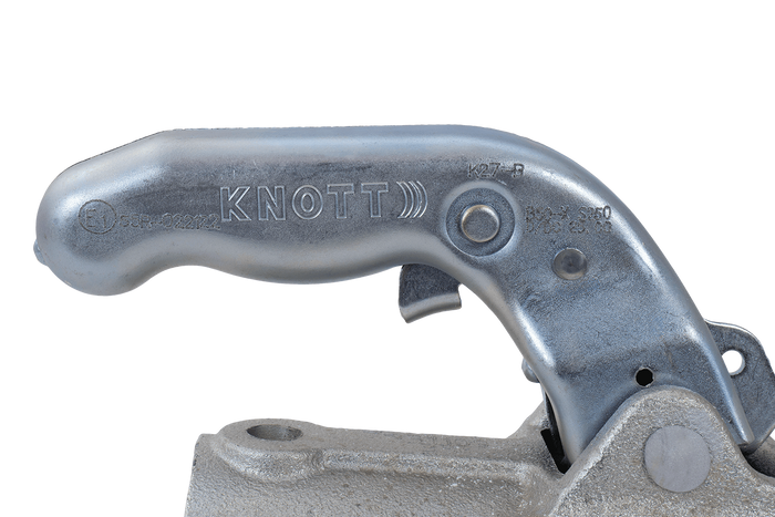 Attelage à boule KNOTT K27-B pour remorque de 2 700 kg avec timon tubulaire de 45 mm, en fonte 