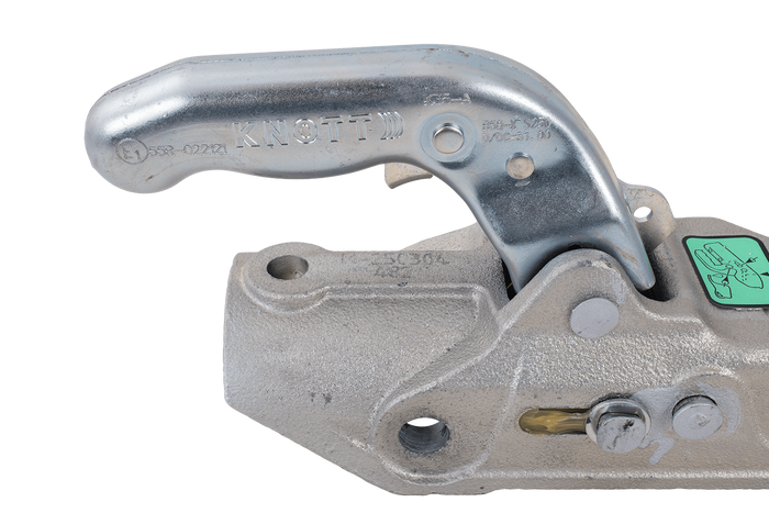 Attelage à boule KNOTT K35-A pour remorque de 3 500 kg avec timon tubulaire de 50 mm, en fonte