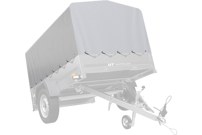 Bâche pour arceau h-800 UNITRAILER remorque 200x125cm GARDEN 201 KIPP