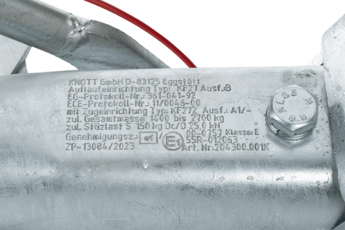 Dispositif de dépassement KNOTT KF27B avec attelage K27A pour remorque de 2700kg avec timon en V et support de roue de support