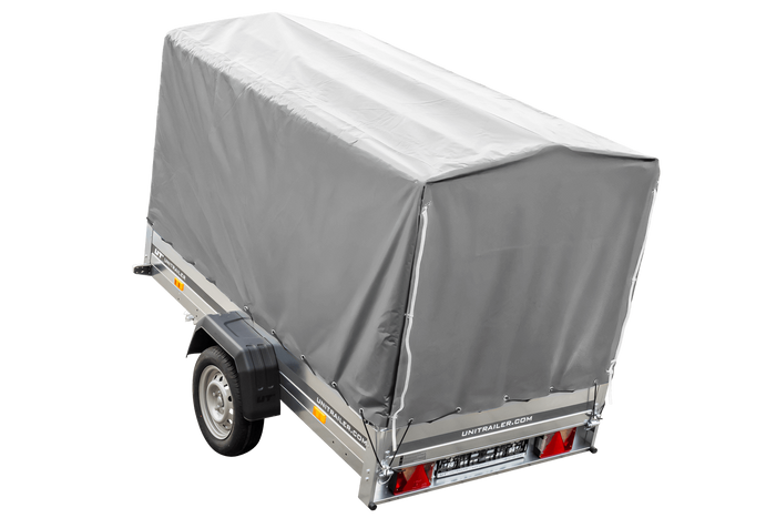 Remorque routière avec bâche haute (110 cm), arceau (110 cm) et roue jockey 230x125 Garden Trailer 230 KIPP