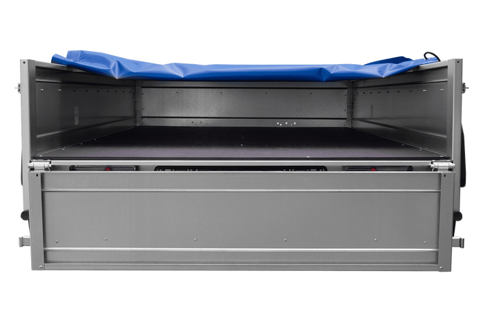 UNITRAILER 264/2 KIPP AVEC ROUE JOCKEY, TIGES DE SUPPORT ET BÂCHE PLATE BLEUE 