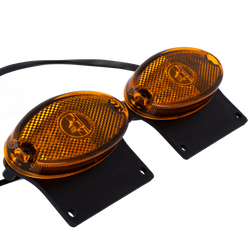 Kit de deux feux de gabarit LED ASPÖCK FLATPOINT II, ​​orange, universels, avec support