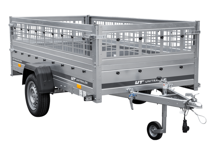 Remorque à un essieu 264x125 UNITRAILER GARDEN 264 KIPP avec ridelles grillagées