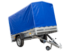 Remorque routière avec bâche haute (110 cm), arceau (110 cm) et roue jockey 230x125 Garden Trailer 230 KIPP