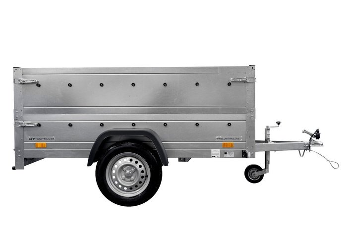 Remorque de voiture Garden Trailer 201 KIPP 500 kg 200 x 125 cm [avec rehausses de ridelles et roue jockey]