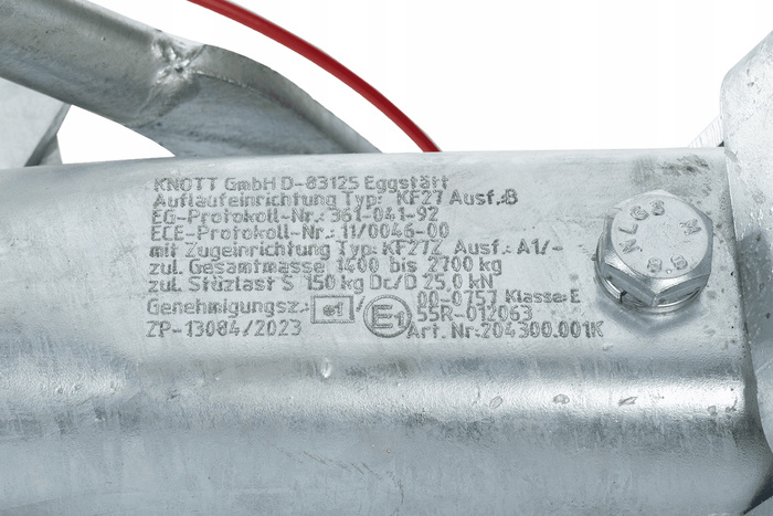 Dispositif de dépassement KNOTT KF27B avec attelage K27A pour remorque de 2700kg avec timon en V et support de roue de support
