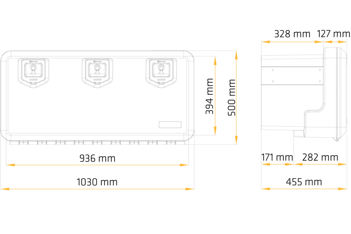 Boîte, coffre à outils DAKEN 81008 WELVET 1030x500x455mm 147l