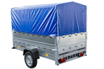 Remorque voiture sans frein 230 x 125 cm Garden Trailer 230 KIPP avec bâche haute, rehausses de ridelles et roue jockey