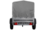 Remorque 1 essieu 150x106 bâche + arceau, PTAC 500 kg Garden Trailer 150 KIPP [avec roue jockey]