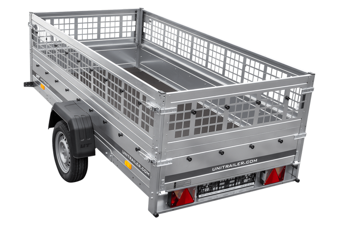 Remorque à un essieu 264x125 UNITRAILER GARDEN 264 KIPP avec ridelles grillagées
