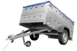 Remorque permis B avec rehausses et bâche plate Garden Trailer 201 KIPP 500 kg 200 x 125 cm