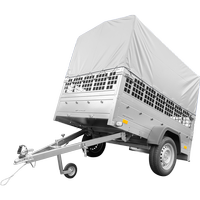 Remorque pour permis B Garden Trailer 201 KIPP 500 kg 200 x 125 cm [avec rehausses grillagées, bâche haute, arceau et roue jockey]