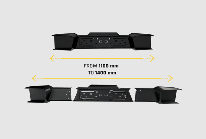 Support de plaque d'immatriculation LOKHEN GALASSY SMALL pour remorque,  extensible 1100-1400mm