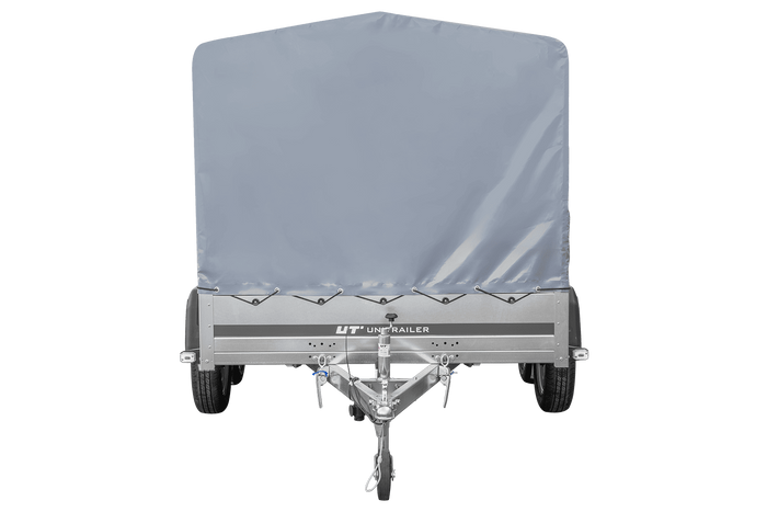 Remorque à deux essieux 264x150 UNITRAILER GARDEN 265/2 KIPP avec châssis H-1100 et bâche grise