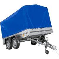 Remorque à deux essieux 264x150 UNITRAILER GARDEN 265/2 KIPP avec châssis H-1100 et bâche bleue