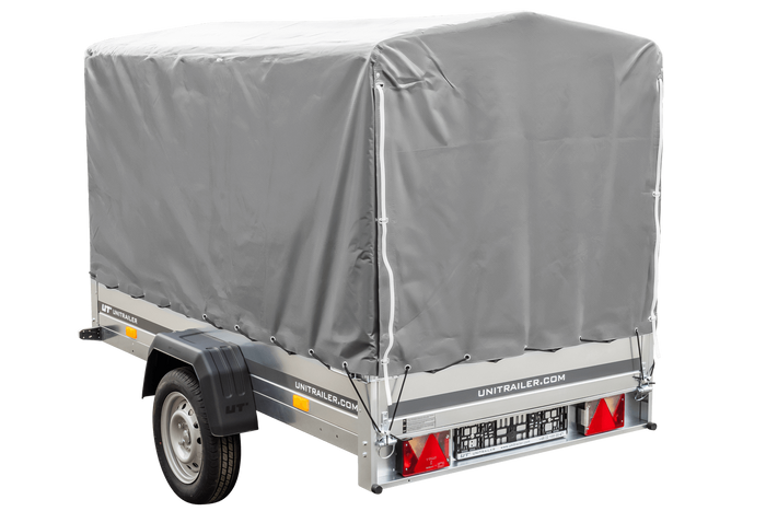 Remorque routière avec bâche haute (110 cm), arceau (110 cm) et roue jockey 230x125 Garden Trailer 230 KIPP