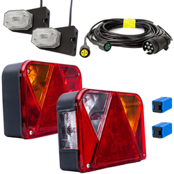 Kit d'éclairage : feux arrière DOBPLAST DPT35 + feux de position latéraux ASPÖCK FLEXIPOINT I + faisceau MANTES 5,2 m 7 broches