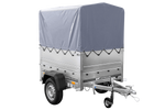 Haute remorque avec bâche 150x106 [bâche grise, arceau, rehausses de ridelles et roue jockey] Garden Trailer 150 KIPP