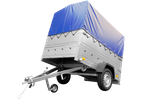 Remorque simple essieu 200x125 avec bâche haute, arceau, rehausses de ridelles et roue jockey - Garden Trailer 201 KIPP