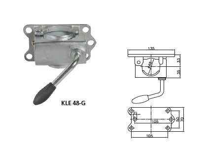 Béquille fixe Winterhoff pour remorque et collier en fonte 60cm fi 48mm 150kg