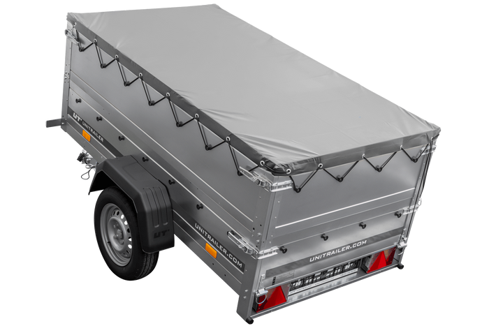 Remorque neuve 200x106 avec bâche plate, rehausses de ridelles et roue jockey - Garden Trailer 200 KIPP