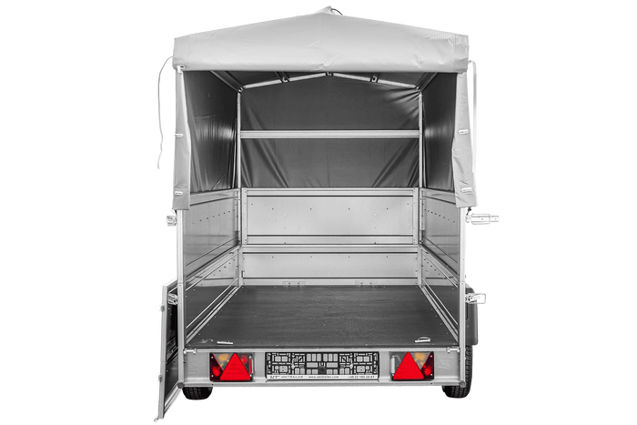 REMORQUE DE JARDIN 264 KIPP AVEC ROUE JOINTE, GLISSIÈRES BIS, CHÂSSIS H-800 ET COUVERCLE GRIS