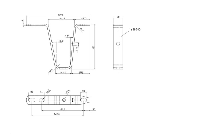 Sabot de tête en V AL-KO H=150