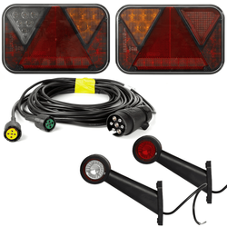 Kit éclairage : feux arrière LED FRISTOM + feux de position latéraux LED HORPOL + faisceau MANTES 5,2 m 7 broches