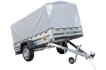 Remorque routière avec bâche haute, arceau H-800 et roue jockey 230x125 Garden Trailer 230 KIPP