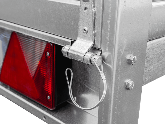 REMORQUE DE JARDIN 264 KIPP AVEC ROUE JOINTE, GLISSIÈRES BIS, CHÂSSIS H-800 ET COUVERCLE GRIS