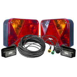 Kit éclairage : feux arrière DOBPLAST + feux de position LED DOBPLAST + faisceau MANTES 7m,13 broches + connecteurs rapides