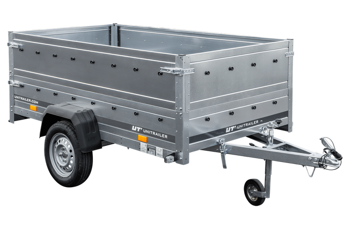 Remorque auto avec rehausses de ridelles et roue jockey Garden Trailer 230 KIPP 2,30 x 1,25 m Unitrailer
