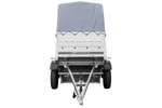 Haute remorque avec bâche 150x106 [bâche grise, arceau, rehausses de ridelles et roue jockey] Garden Trailer 150 KIPP
