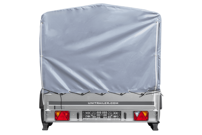 Remorque à deux essieux 264x150 UNITRAILER GARDEN 265/2 KIPP avec châssis H-1100 et bâche grise