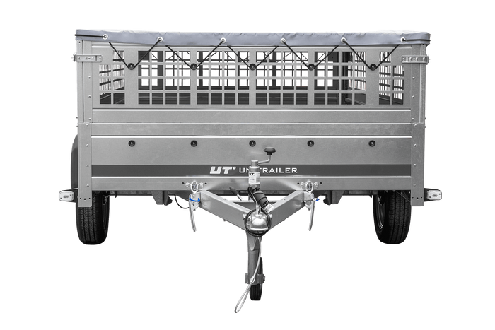Remorque légère 264x150 UNITRAILER GARDEN 265 KIPP avec ridelles grillagées, châssis H-0 et bâche grise