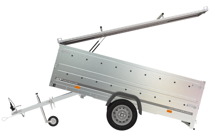 Remorque légère avec bâche Garden Trailer 264 KIPP, bis côtés et roue jockey