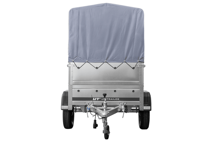 Haute remorque avec bâche 150x106 [bâche grise, arceau, rehausses de ridelles et roue jockey] Garden Trailer 150 KIPP