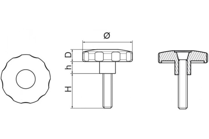Bouton étoile C-60 M 10X48 pour rampes