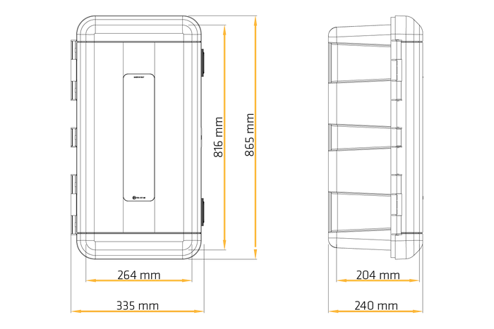 Caisse, boîte extincteur 9/12kg DAKEN 82190 REGON 865x335x240mm rouge