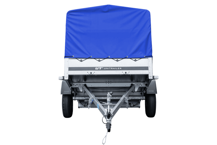Remorque routière avec bâche haute bleue, arceau H-800 et roue jockey 230x125 Garden Trailer 230 KIPP