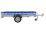 Remorque à un essieu 264x150 UNITRAILER GARDEN 265 KIPP avec châssis H-0 et bâche bleue