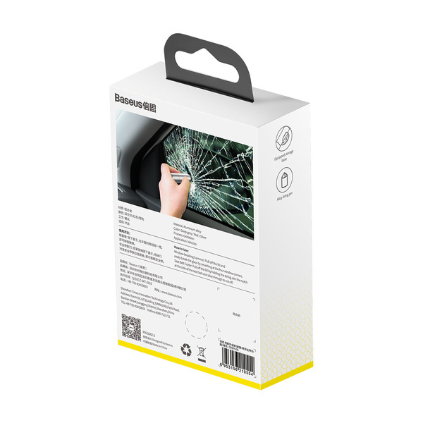 BASEUS Sharp Tool 2 en 1 Marteau de sécurité pour vitre, couteau de sauvetage pour ceintures de securité