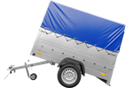 Remorque simple essieu 200x125 avec bâche haute, arceau, rehausses de ridelles et roue jockey - Garden Trailer 201 KIPP
