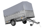 Remorque à essieu simple 264x150 UNITRAILER GARDEN 265 KIPP avec ridelles supplémentaires, arceau H-800 et bâche grise
