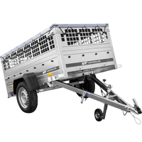 Remorque grillagée 200x106 avec bâche plate grise, ridelles grillagées et roue jockey - Garden Trailer 200 KIPP