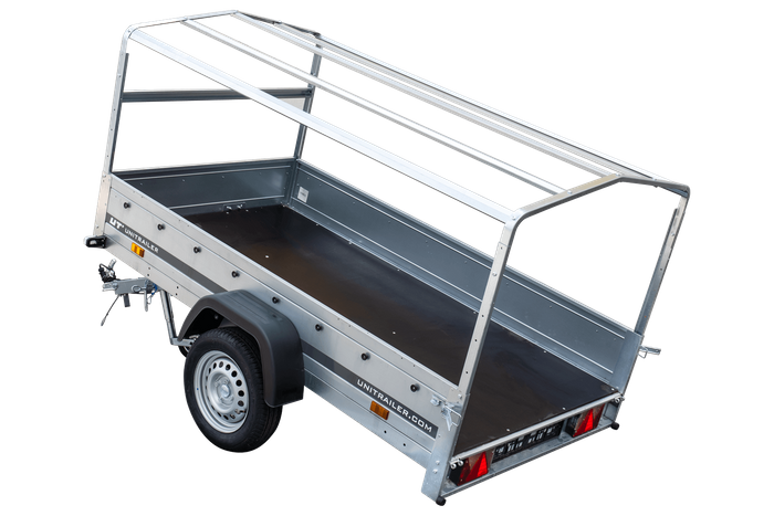 Remorque routière avec bâche haute, arceau H-800 et roue jockey 230x125 Garden Trailer 230 KIPP
