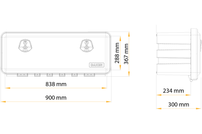 Boîte, coffre à outils DAKEN 81109  JUST 900x367x300mm 58l