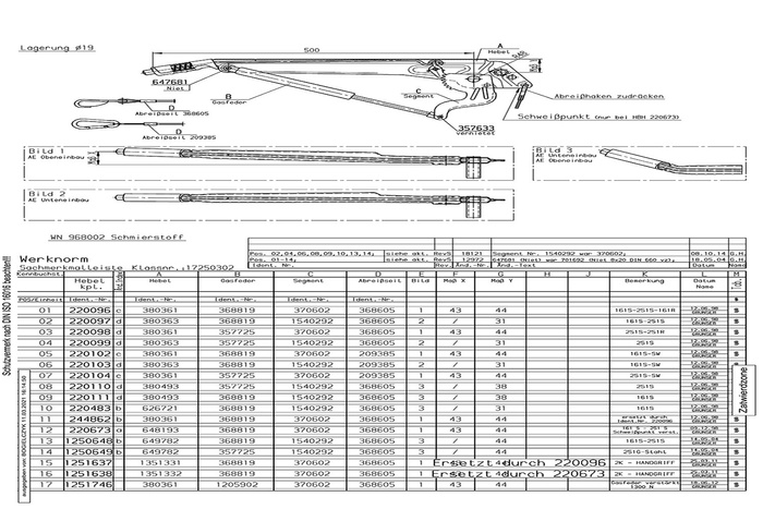 Levier de frein à main AL-KO pour dispositifs de freinage 161S 251S 
