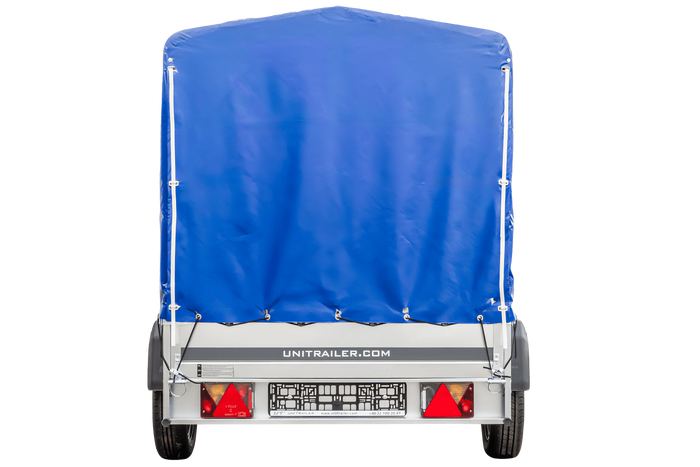 Remorque routière avec bâche haute (110 cm), arceau (110 cm) et roue jockey 230x125 Garden Trailer 230 KIPP